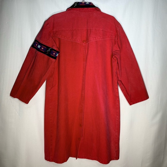 Vintage David James Western Duster Rangewear Southwest Aztec Embroidery 90s USA - Picture 6 of 12